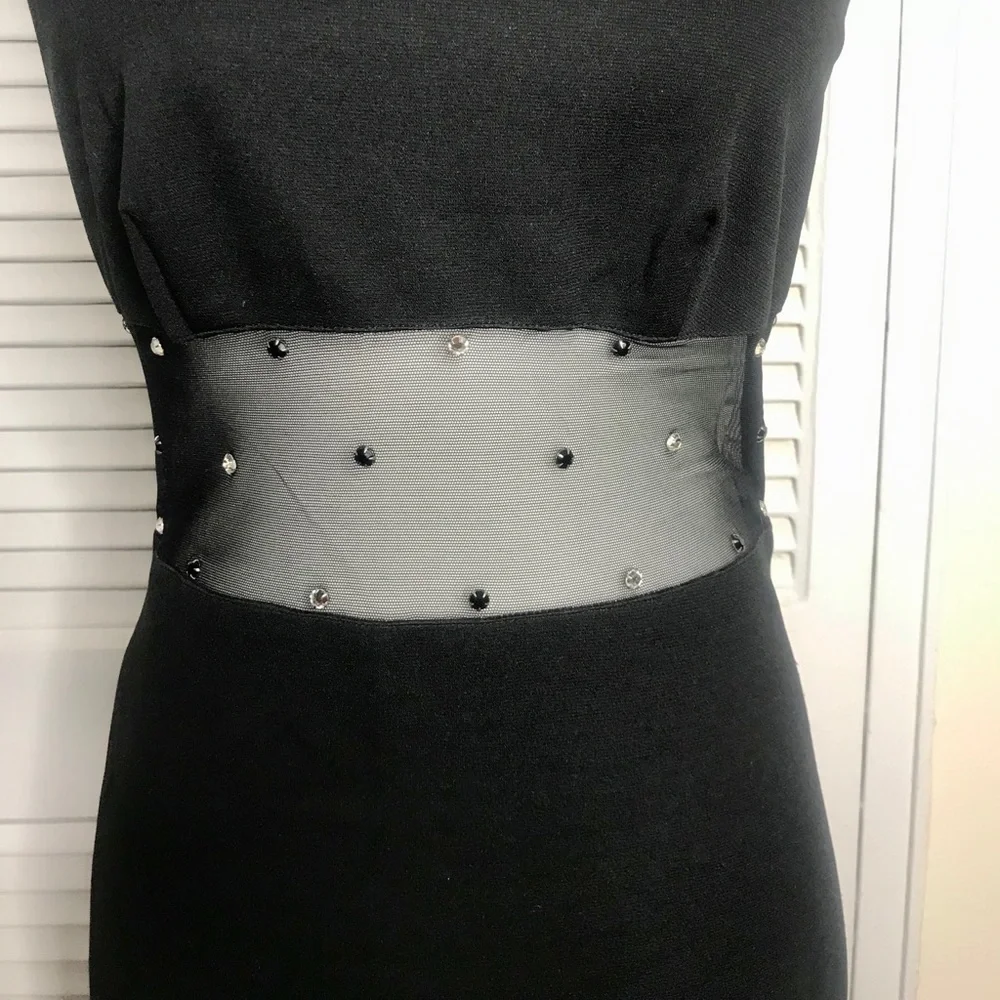 Vintage Climax PM Black Rhinestone Cocktail Dress - Picture 2 of 4